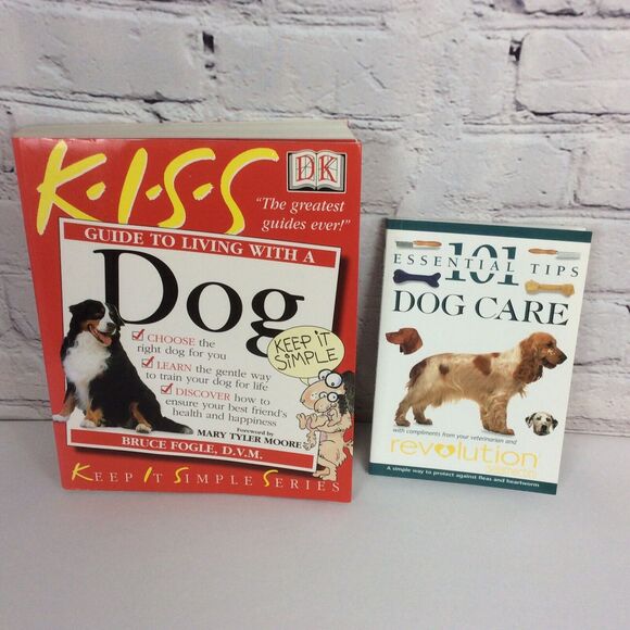 DK Set Of 2 Dog Books*101 Essential Tips Dog Care& K*I*S*S Guide To Living w/Dog - Picture 1 of 8